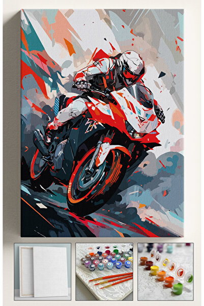 Corvo Sayılarla Boyama Seti Numaralı Tuval Fırça Boya Dahil Kasnaklı Set 40x5...