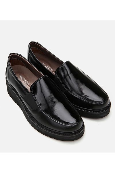 Hotiç Women's Leather Black Loafer