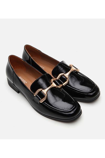Hotiç Women's Leather Black Loafer