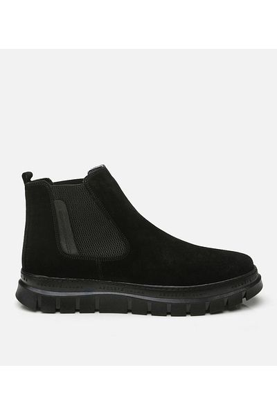 Hotiç Cizme casual negre din piele pentru bărbați