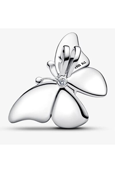 POSEİDONS JEWELLERY Poseidons Jewellery Büyük Boy Kelebek Temalı Gümüş Charm