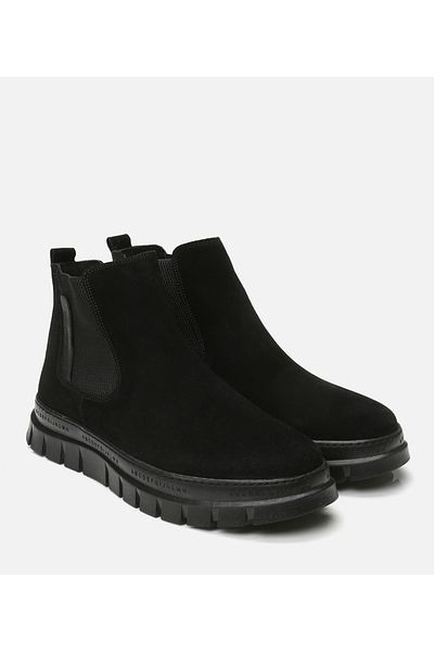 Hotiç Cizme casual negre din piele pentru bărbați