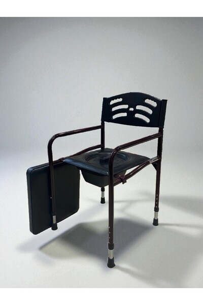 Şifamed Medikal Hasta Yaşlı Tuvaleti Sandalyesi Seyyar Katlanabilir Klozetli Lazımlık Oturak Yükseltilebilir Bordo