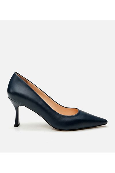 Hotiç Stiletto din piele de damă bleumarin