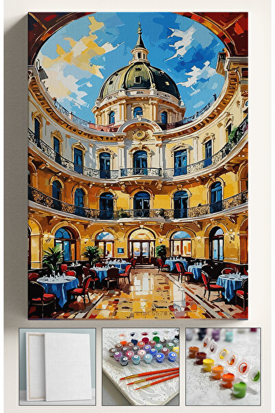 Corvo Sayılarla Boyama Seti Numaralı Tuval Fırça Boya Dahil Kasnaklı Set 40x5...