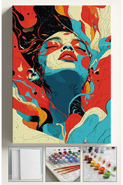 Corvo Sayılarla Boyama Seti Numaralı Tuval Fırça Boya Dahil Kasnaklı Set 40x5...