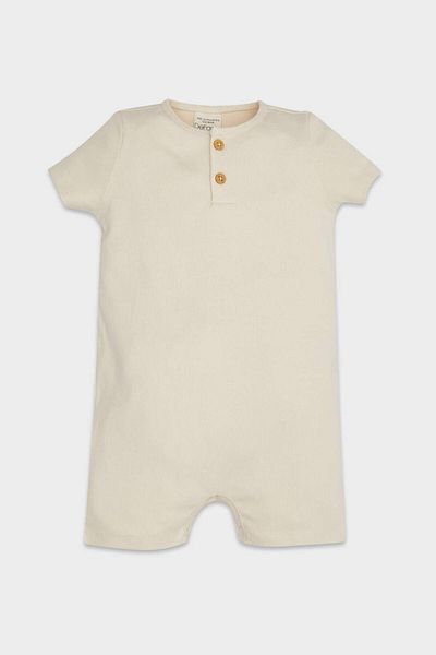 DeFacto Baby Junge Neugeborenes geripptes Leibchen Kurzarm Overall D8328A5NS