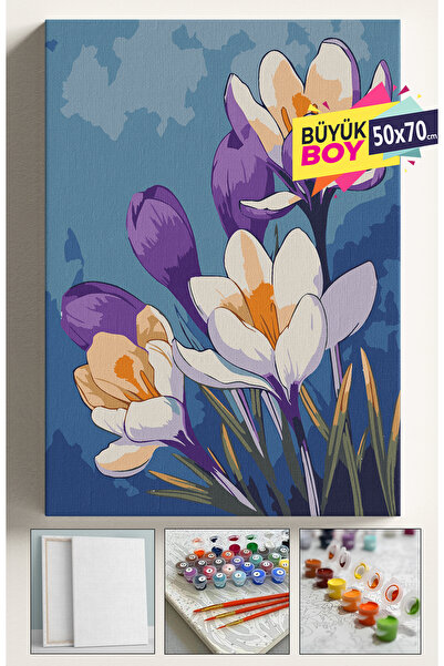 Corvo Sayılarla Boyama Seti Numaralı Tuval Fırça Boya Dahil Kasnaklı Set 50x7...