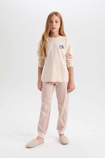 DeFacto Costum de pijama pentru fete Disney Mickey & Minnie Top cu maneca lunga cu talie elastica D3748A824AU