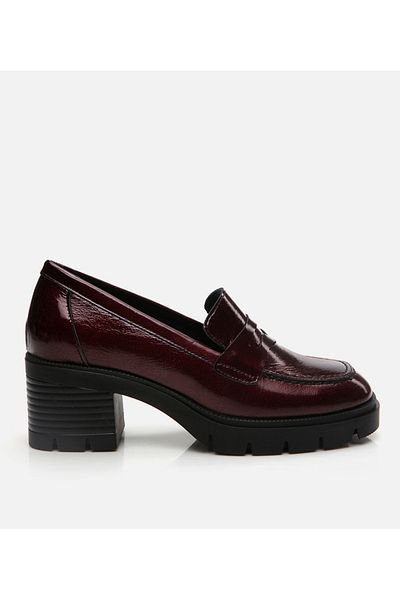 Hotiç Mocasini din piele de dama rosu Claret