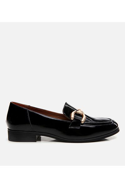 Hotiç Women's Leather Black Loafer
