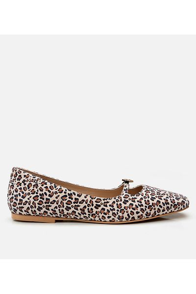 Hotiç Balerini Mary Jane din piele de damă cu model leopard