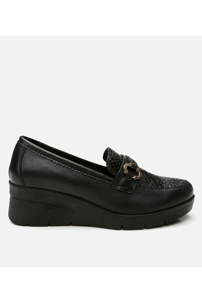 Hotiç Mocasini negru din piele de dama