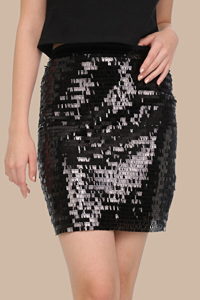 Elif Naz Moda Evi Siyah Payet Etek