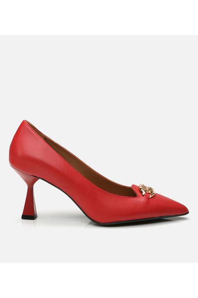 Hotiç Stiletto roșu din piele de damă