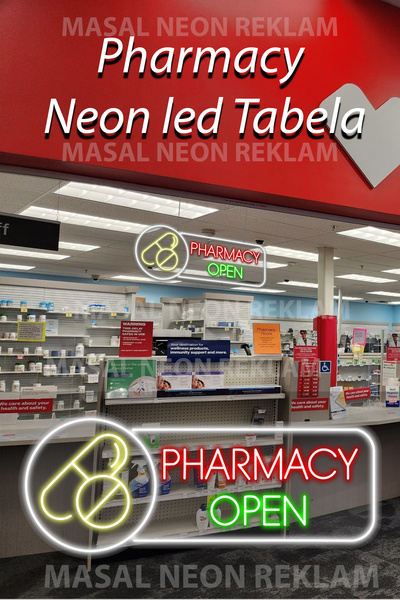 Masal ECZANE PHARMACY NEON TABELA ECZANE İNGİLİZCE NEON TABELA