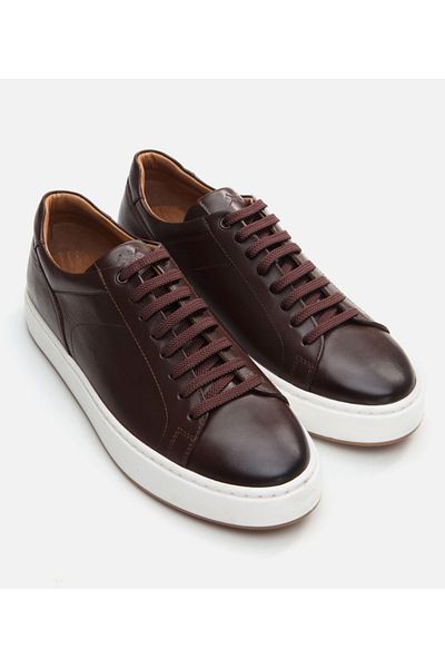 Hotiç Men's Leather Brown Casual Shoes