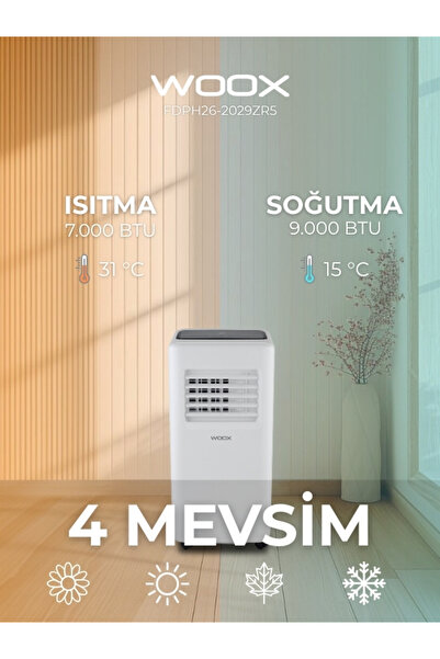 Woox 9000btu, Isıtma & Soğutma Özellikli Taşınabilir Mobil Klima