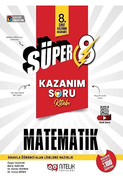Nitelik Yayınları NİTELİK 8.SINIF SÜPER KAZANIM MATEMATİK SORU KİTABI