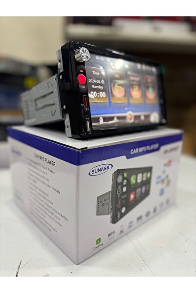 SUNASK Sn-8800 7Inc Carplay - Adjustable Thin Case, Double Screen Tofaş Şahin Doğan Compatible Camera 4X55