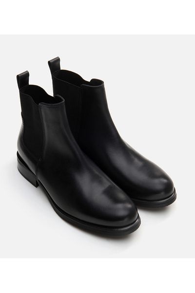 Hotiç Cizme plate negre din piele de damă