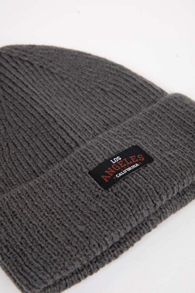 DeFacto Erkek Etiket Baskılı Triko Bere A5067AX24WN