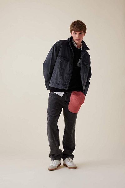 DeFacto 100% bumbac, supradimensionat, cu guler polo, buzunar cu nasturi, jachetă de jeans lavabilă D5035AX24AU