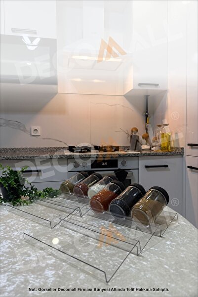 Genel Markalar Organizer Pleksi Şeffaf Stand Baharatlık Standı Çekmece Içi Düzenleyici 25x10cm/2 ADET/