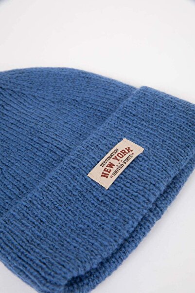 DeFacto Erkek Etiket Baskılı Triko Bere A5067AX24WN