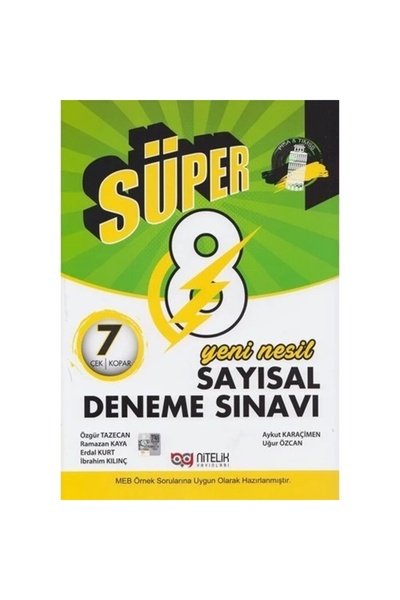Nitelik Yayınları Nitelik 8.sınıf Deneme Yeni Nesil Süper Sayısal 7 Deneme