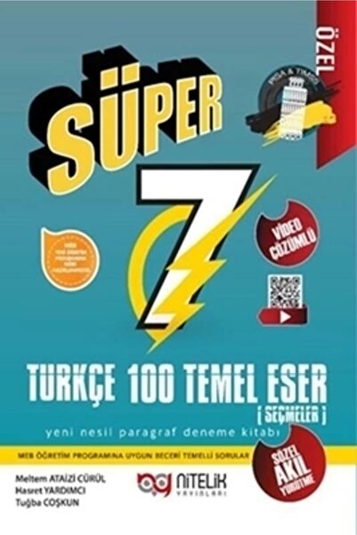 Nitelik Yayınları Nitelik 7.sınıf Süper Türkçe 100 Temel Eser Deneme