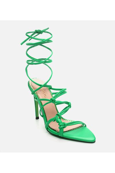 Hotiç Women's Leather Green Heeled Sandals