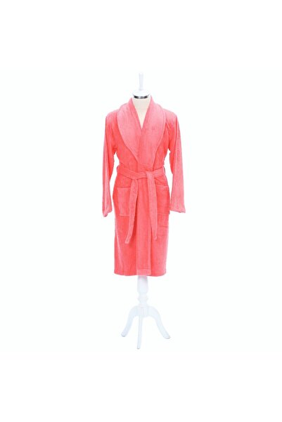 Özdilek Colourist Shawl Collar Bathrobe Size S-M Open Coral