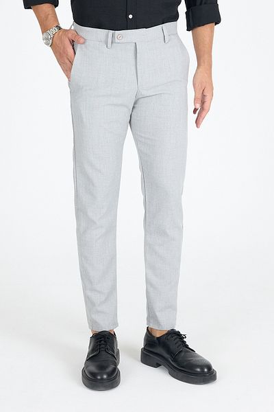 Geco Men's Gray Quality Stretchy Lycra Ankle Length Relaxed Fit Slim Fit Fabric Pants