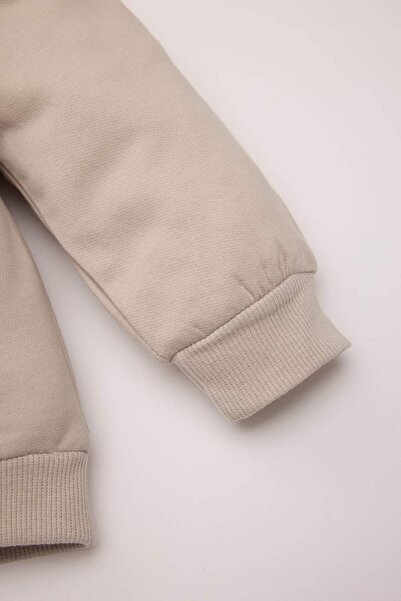 DeFacto Erkek Bebek Bisiklet Yaka Sırt Baskılı İçi Yumuşak Tüylü Sweatshirt D7589A524WN