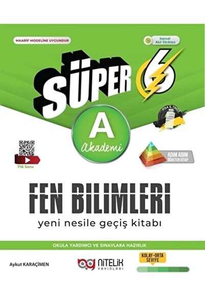 Nitelik Yayınları 6. Sınıf Süper Fen Bilimleri Soru Kitabı Yeni Nesil (A) / N...