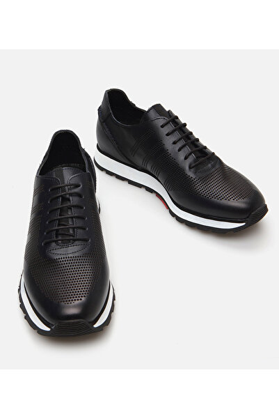 Hotiç Men's Leather Navy Blue Sports Shoes