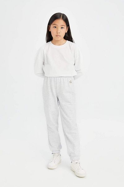 DeFacto Pantaloni de sport Jogger imprimați cu talie elastică pentru fete D2757A824WN