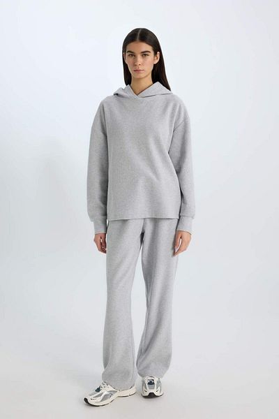 DeFacto Wide Leg Winter Trouserswide Wide Leg Elastic Waist Lace up Basic Straight Pocket E1998Ax24Wn