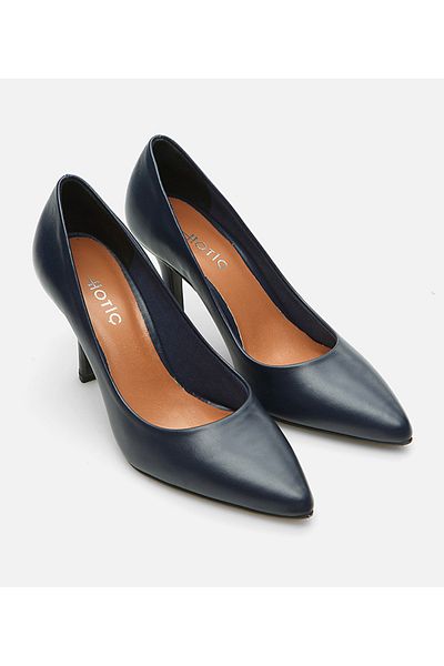Hotiç Stiletto din piele de damă bleumarin