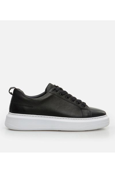 Hotiç Pantofi casual negri din piele pentru bărbați