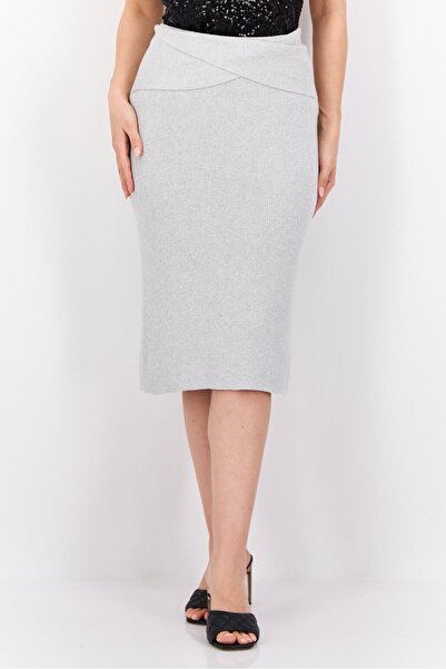 Esprit Women Metallic Midi Skirt, Grey