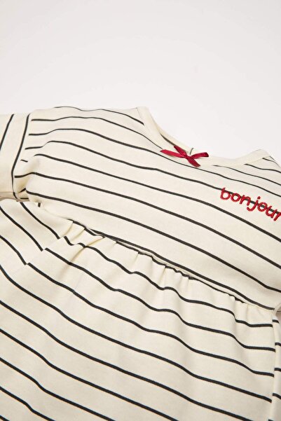 DeFacto Baby Girl Pajamas Set Striped Long Sleeve Top with Elastic Waist Long Bottom D3611A524Wn