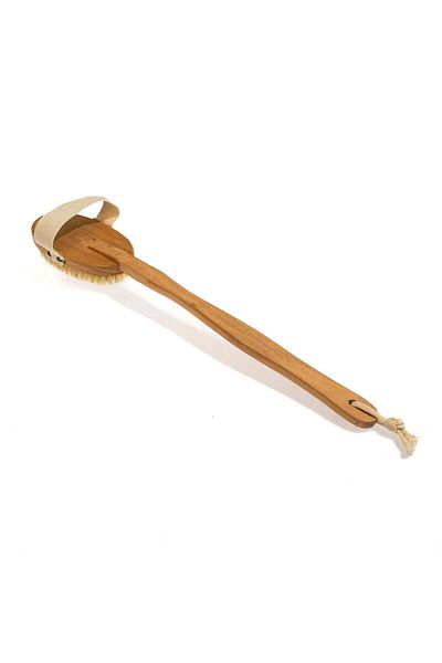 Ella Home Perie de baie pentru masaj si exfoliere cu maner din lemn, Natur, 40x7x3cm
