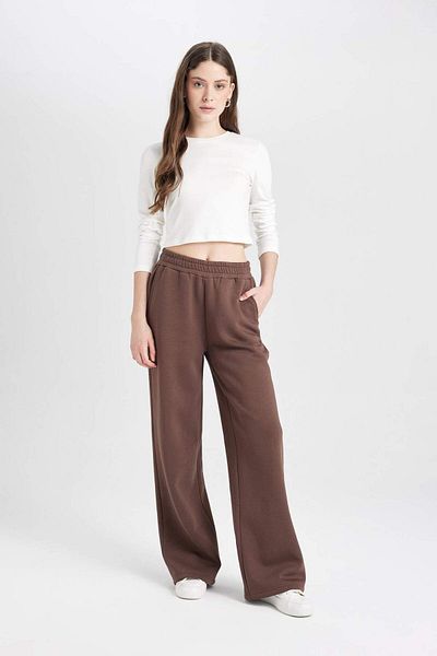 DeFacto Pantaloni de trening de bază cu picioare largi și talie elastică - buzunare B3345ax24wn
