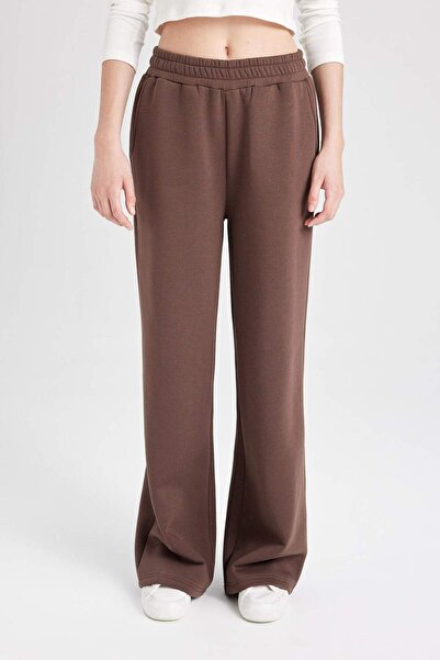 DeFacto Basic Sweatpants with Wide Leg and Elastic Waist - Pockets B3345Ax24Wn