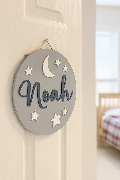 ARSERGROUP Bebek Ve Çocuk Odası Ahşap Harf Kapı Süsü Isimlik Bebek Kapı Süsü