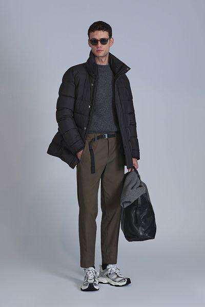 Lufian Palton Bărbați Rıld Goose Feather Negru