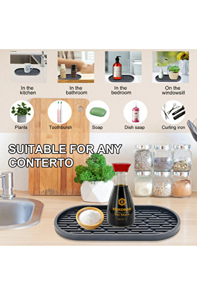 Dem Home Silicone Oil Pot Base, Soap Dish Organizer, Soap Dish Base, Oil Pot Stand Oval