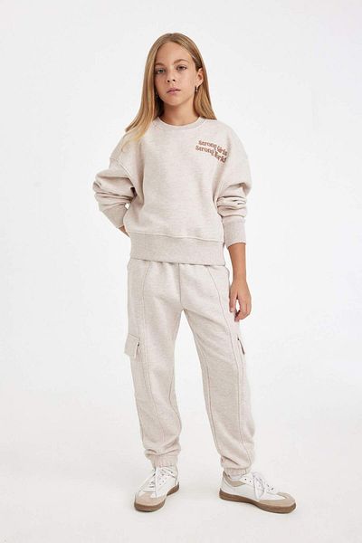 DeFacto Girl's Relax Fit Crew Neck Printed Sweatshirt D2886A824Wn